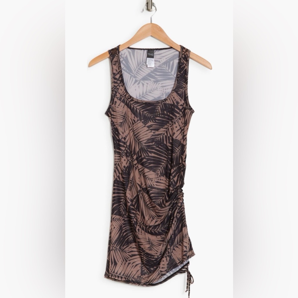 Black and Tan Tropical Print Women's Swim Cover Up - Shattered Palms